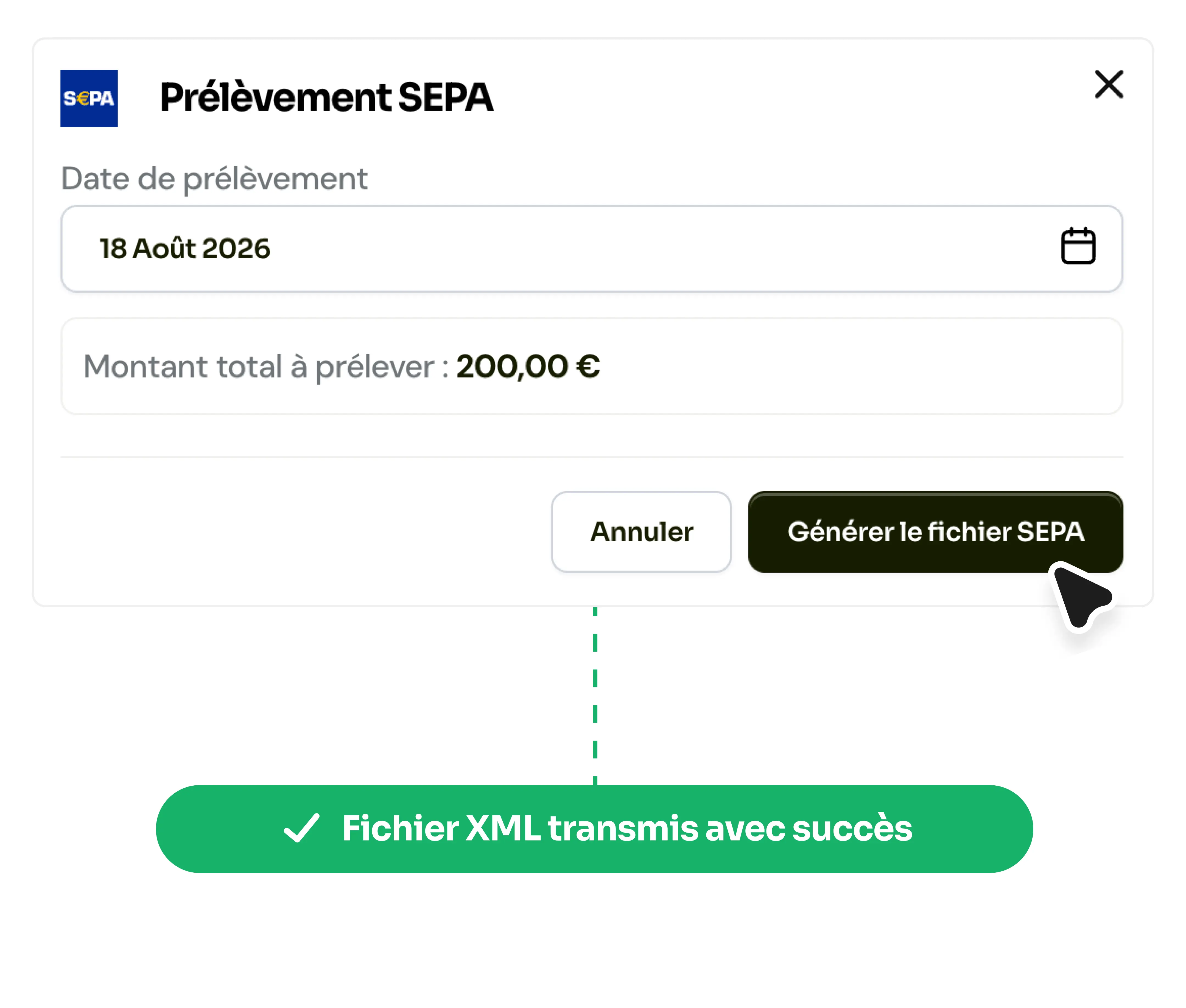Prélèvement SEPA — fichier XML