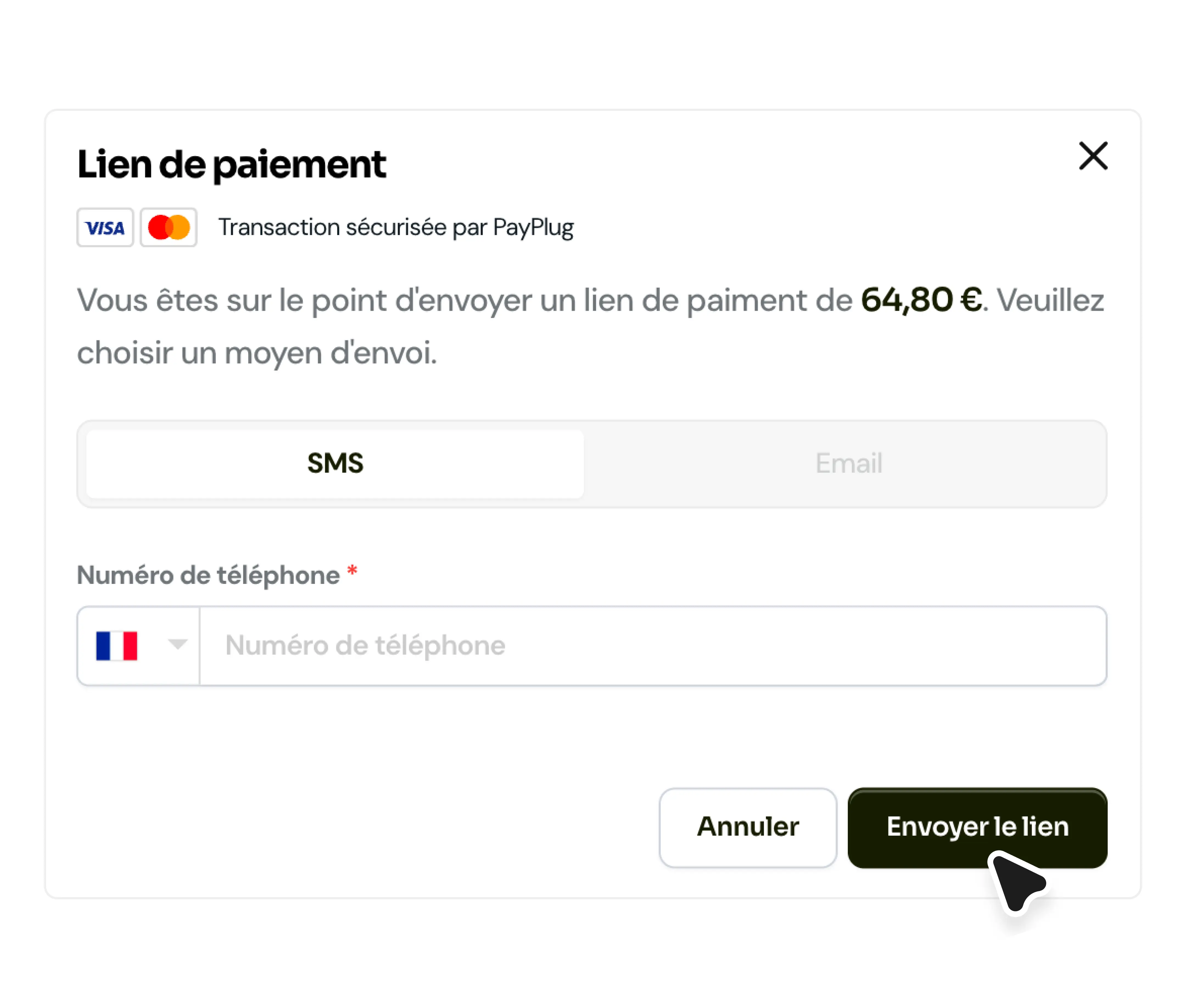 Lien de paiement — encaissement à distance