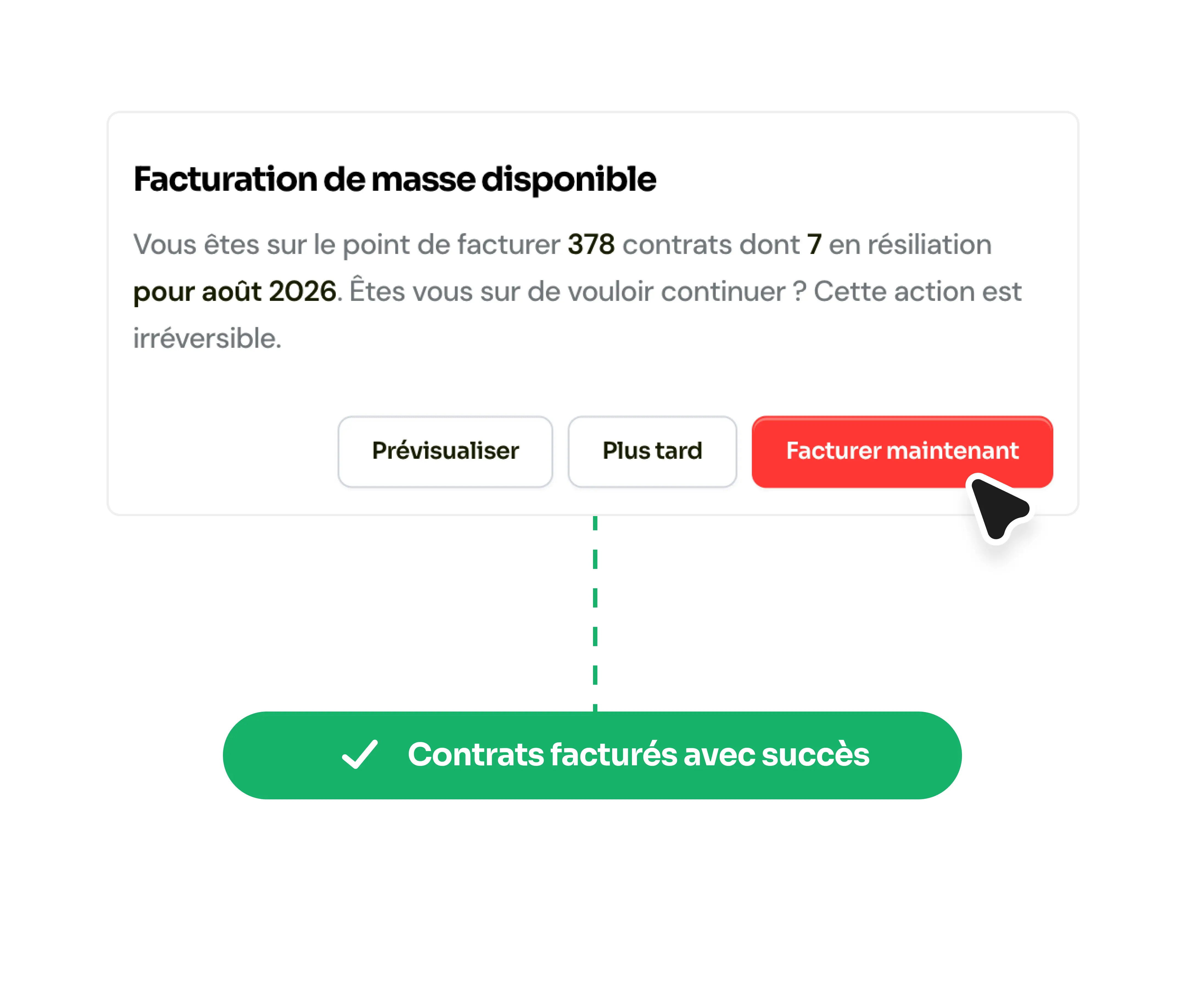 Facturation en masse des contrats