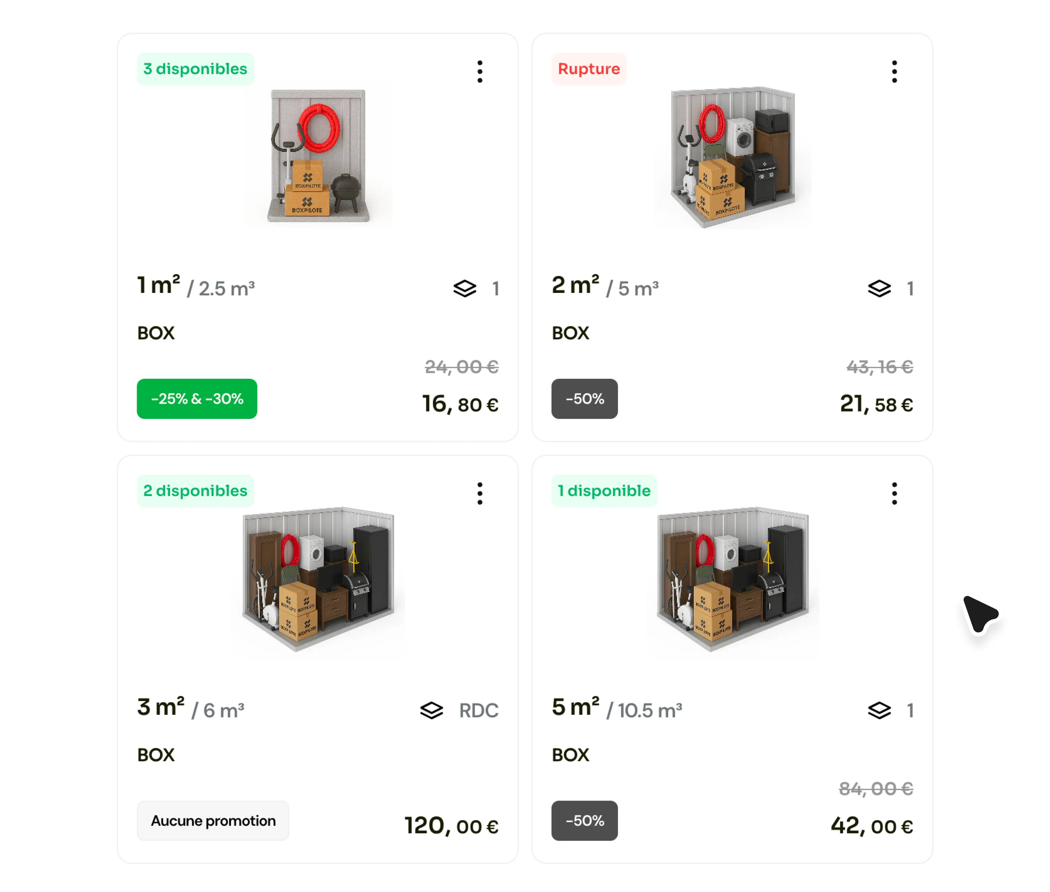 Plan interactif des surfaces
